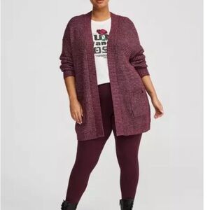 NWT Torrid Waffle Drop Shoulder Cardigan - Winetasting